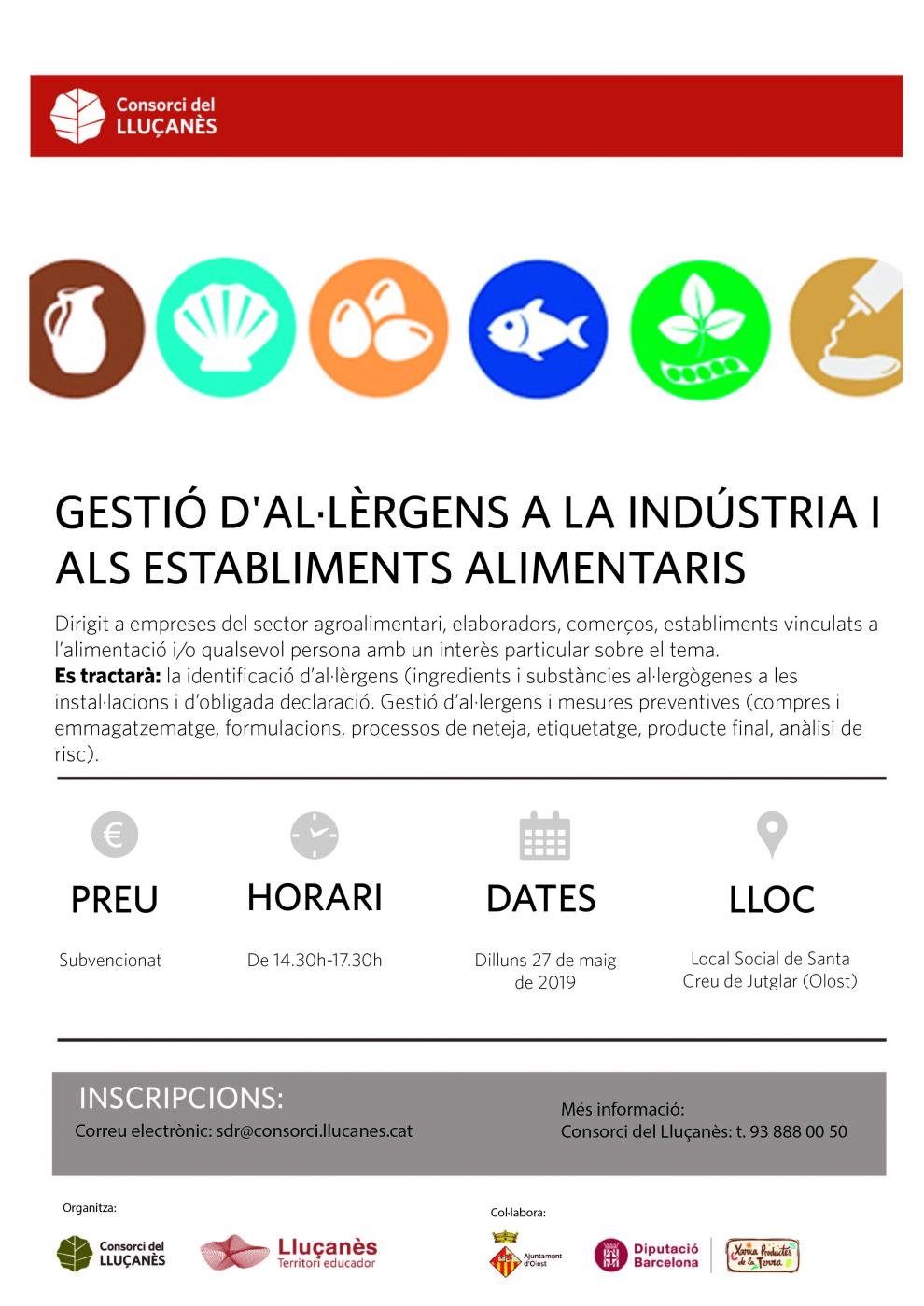 Curs d'al·lèrgens a la indústria  alimentària  i establiments alimentaris